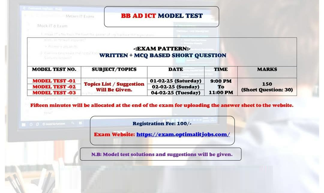 Exam Batch 02 (BB AD ICT)