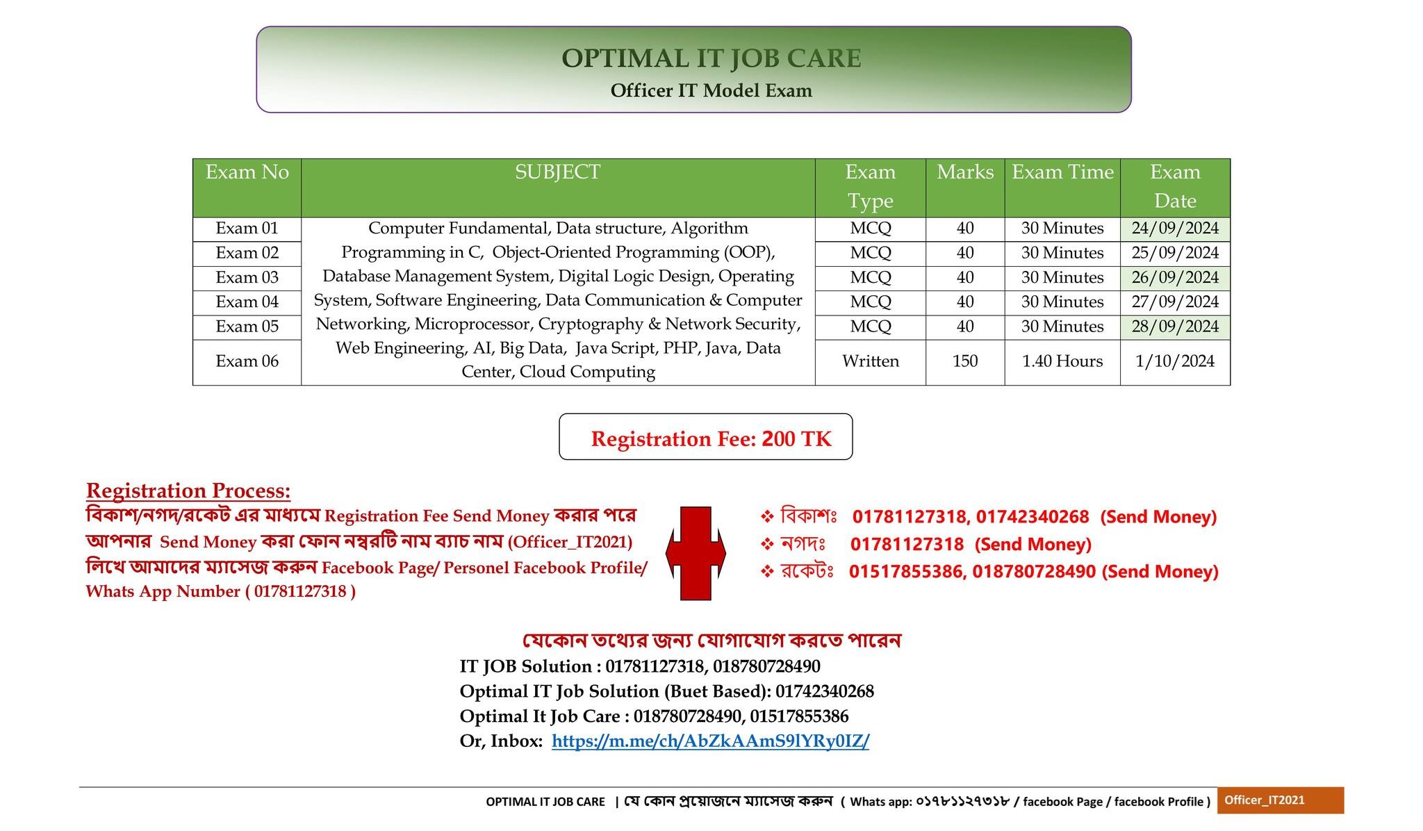 Exam Batch 01 (Officer - IT)